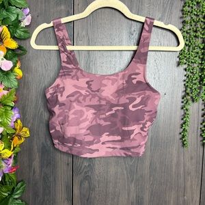-🌼3/$30🌼Celer Pink Camo Print Built In Shelf Cropped Sports Bra Top Size M